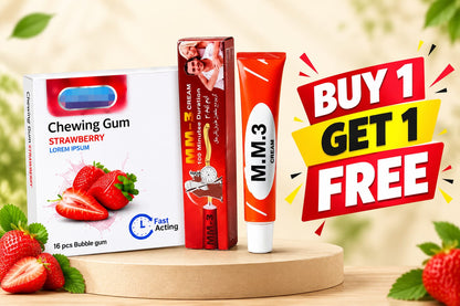 MM-3 Care Cream & Strawberry Bubble Gum Combo – 16 Pcs